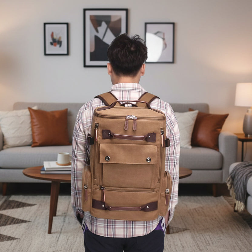 Unisex Rugzak met Laptopvak en Vintage Look 3