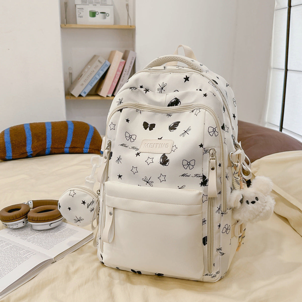 Unisex Schoolrugzak Met Speels Patroon 1