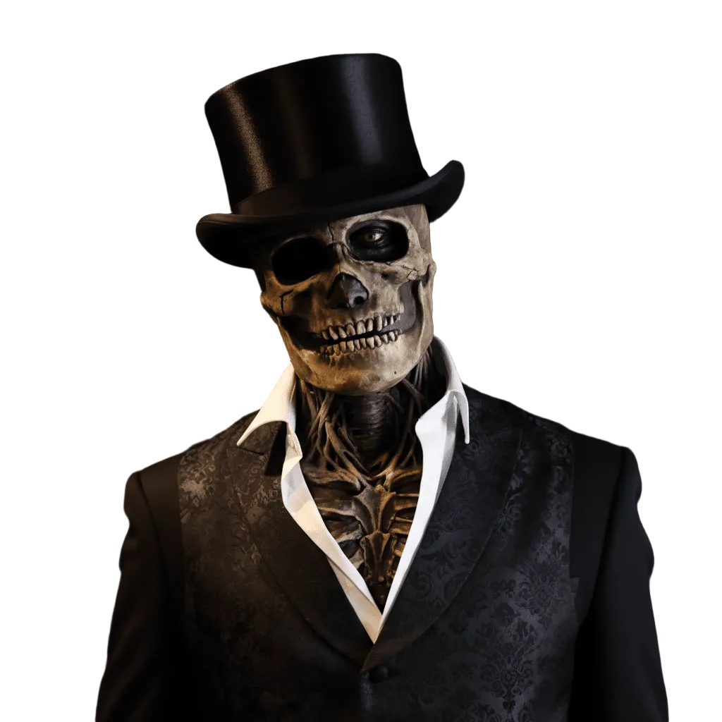 Unisex Skeletmasker met Hoed voor Halloween 0