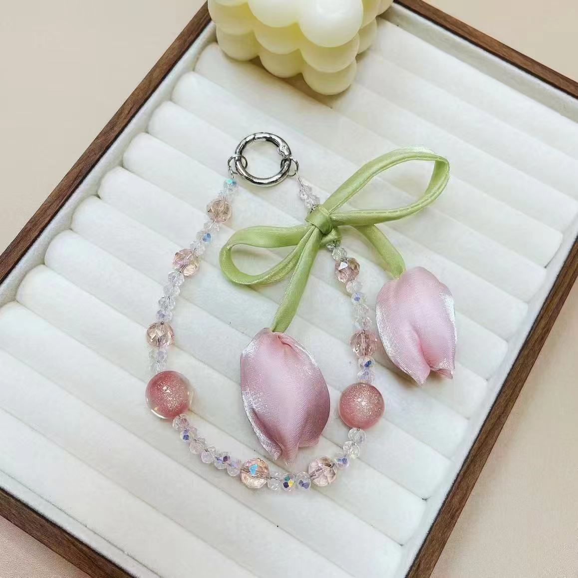Unisex Sleutelhanger Bloemenmotief Met Strikdetail 0