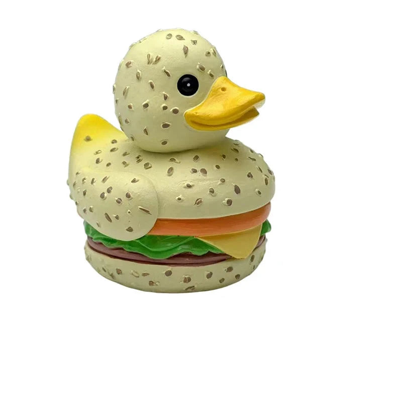 Unisex Speelse Rubber Badeend in Hamburgerstijl 0