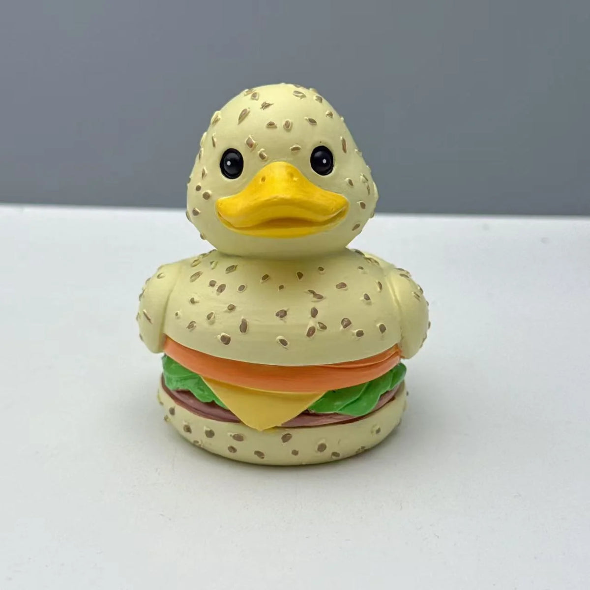 Unisex Speelse Rubber Badeend in Hamburgerstijl 1