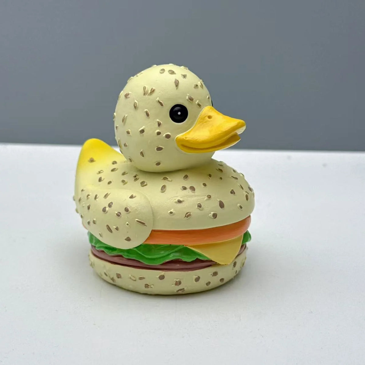 Unisex Speelse Rubber Badeend in Hamburgerstijl 2