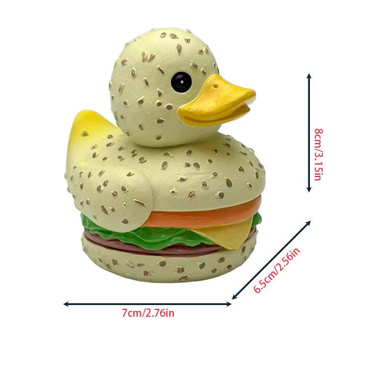 Unisex Speelse Rubber Badeend in Hamburgerstijl 3