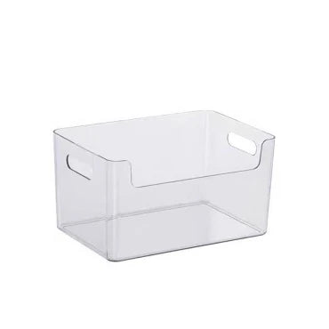 Unisex Stapelbare Opbergbak Met Handgrepen - Transparant Design Voor Organisatie 0