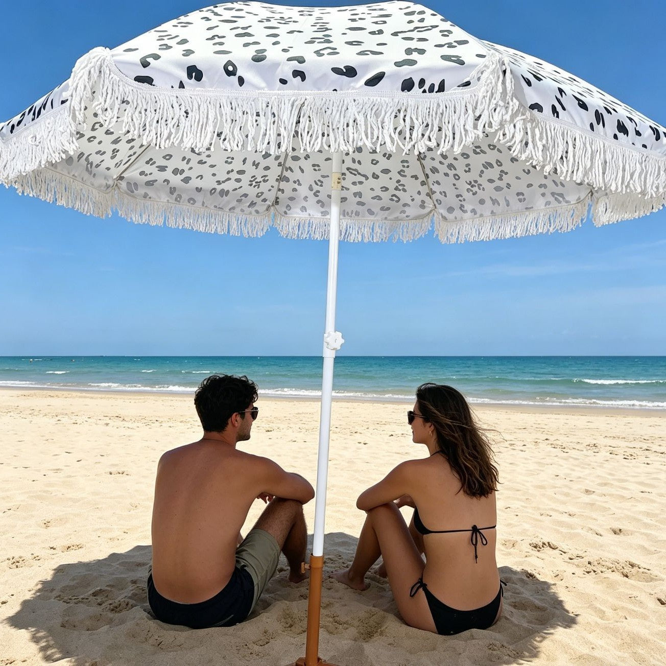 Unisex Strandparasol Met Modern Luipaardpatroon 3