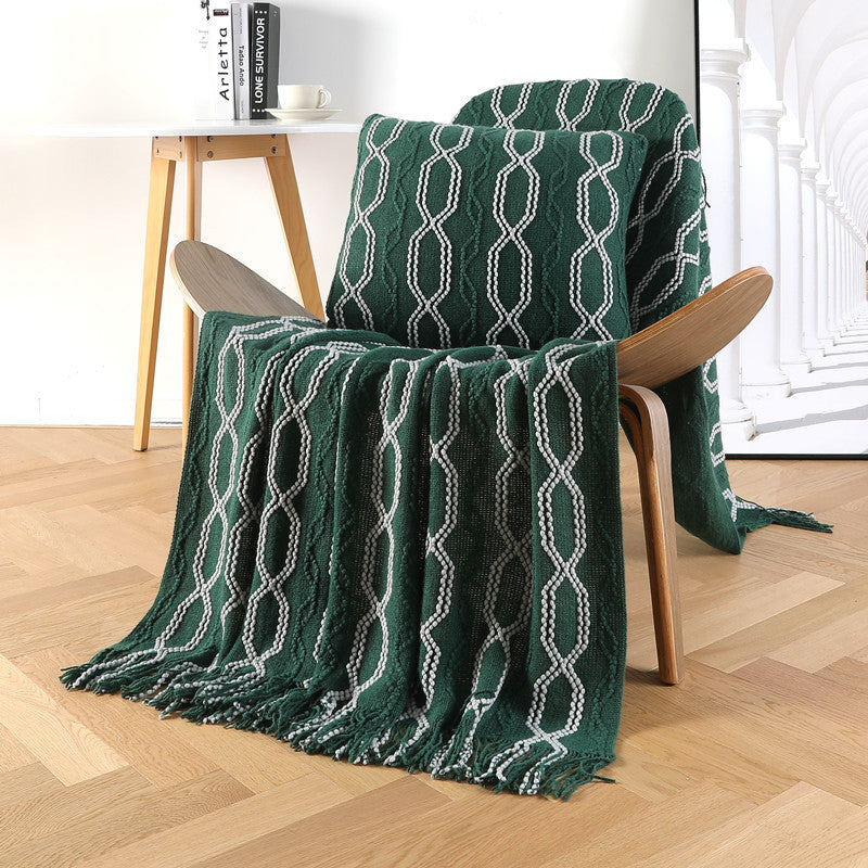 Unisex Textured Throw Deken Geometrisch Design 9