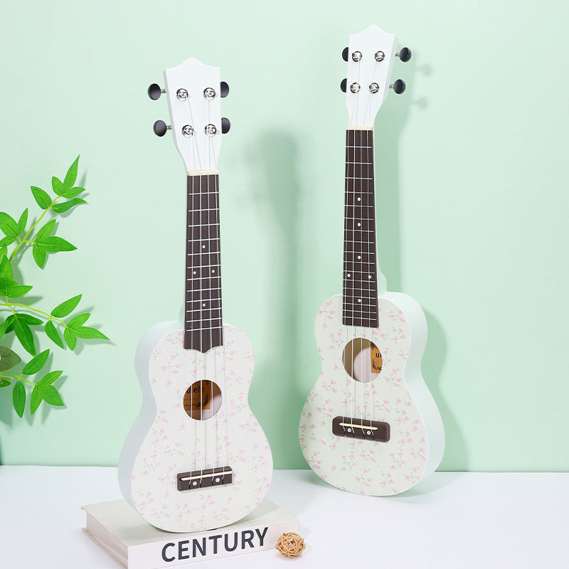 Unisex Ukulele met Bloemenpatroon Compact Model 0