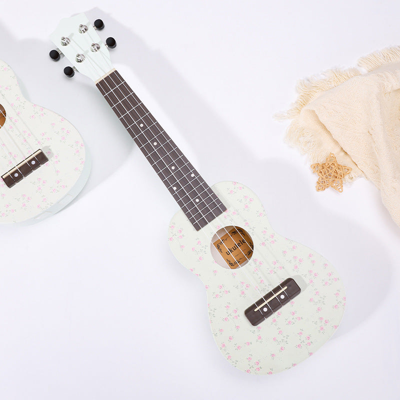 Unisex Ukulele met Bloemenpatroon Compact Model 1