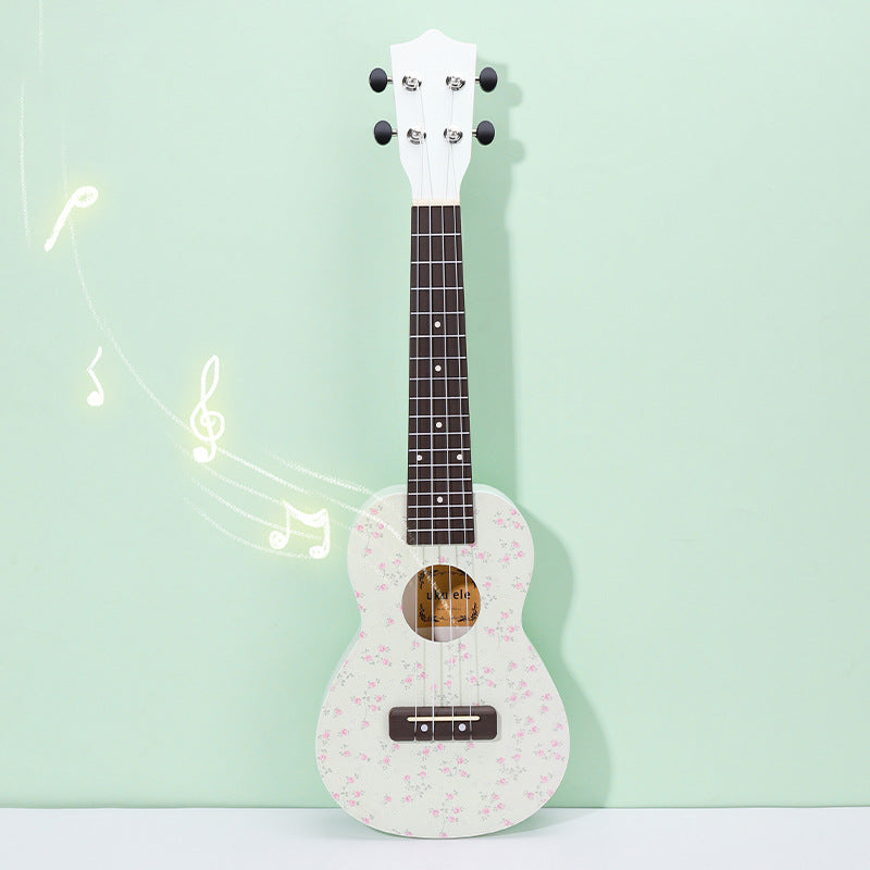 Unisex Ukulele met Bloemenpatroon Compact Model 2