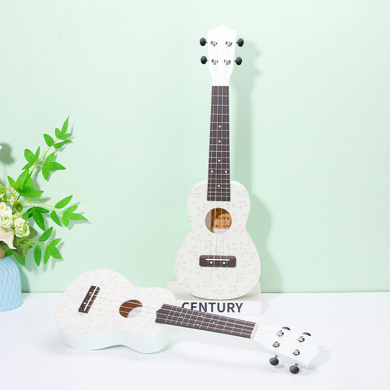 Unisex Ukulele met Bloemenpatroon Compact Model 3