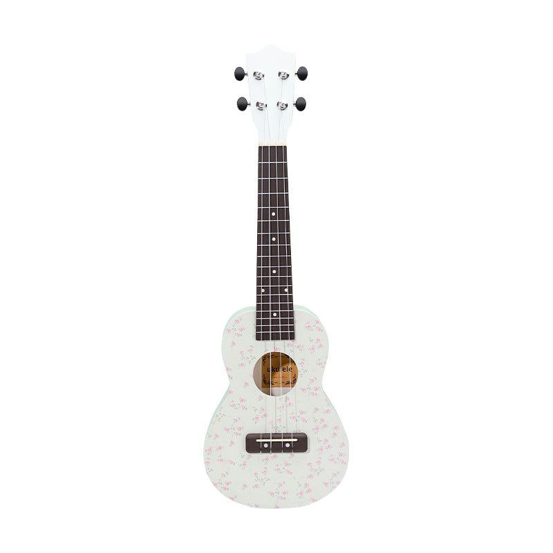 Unisex Ukulele met Bloemenpatroon Compact Model 4