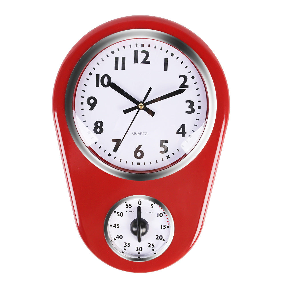 Unisex Wandklok Vintage Stijl met Stopwatchfunctie 0
