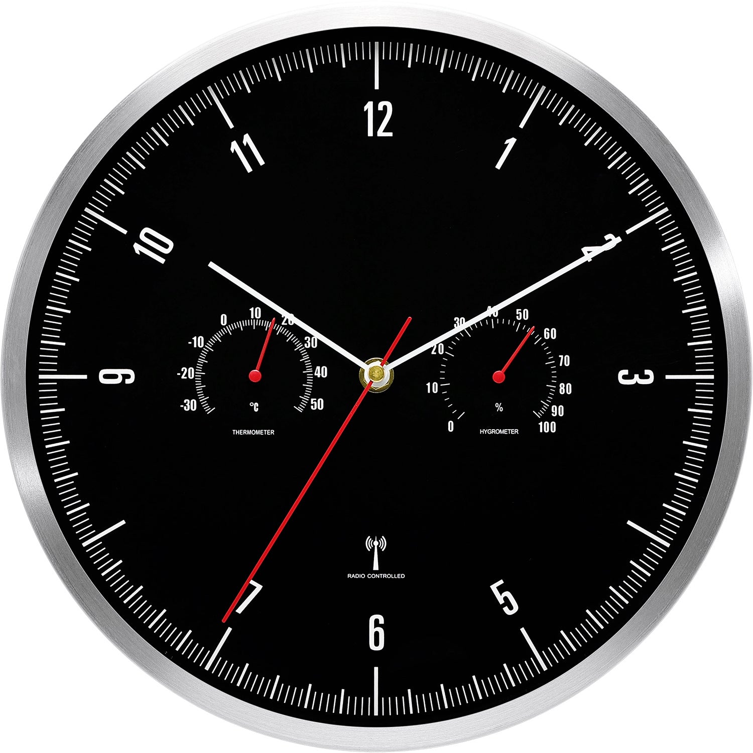 Unisex Wandklok met Thermometer en Hygrometer Modern Design 0