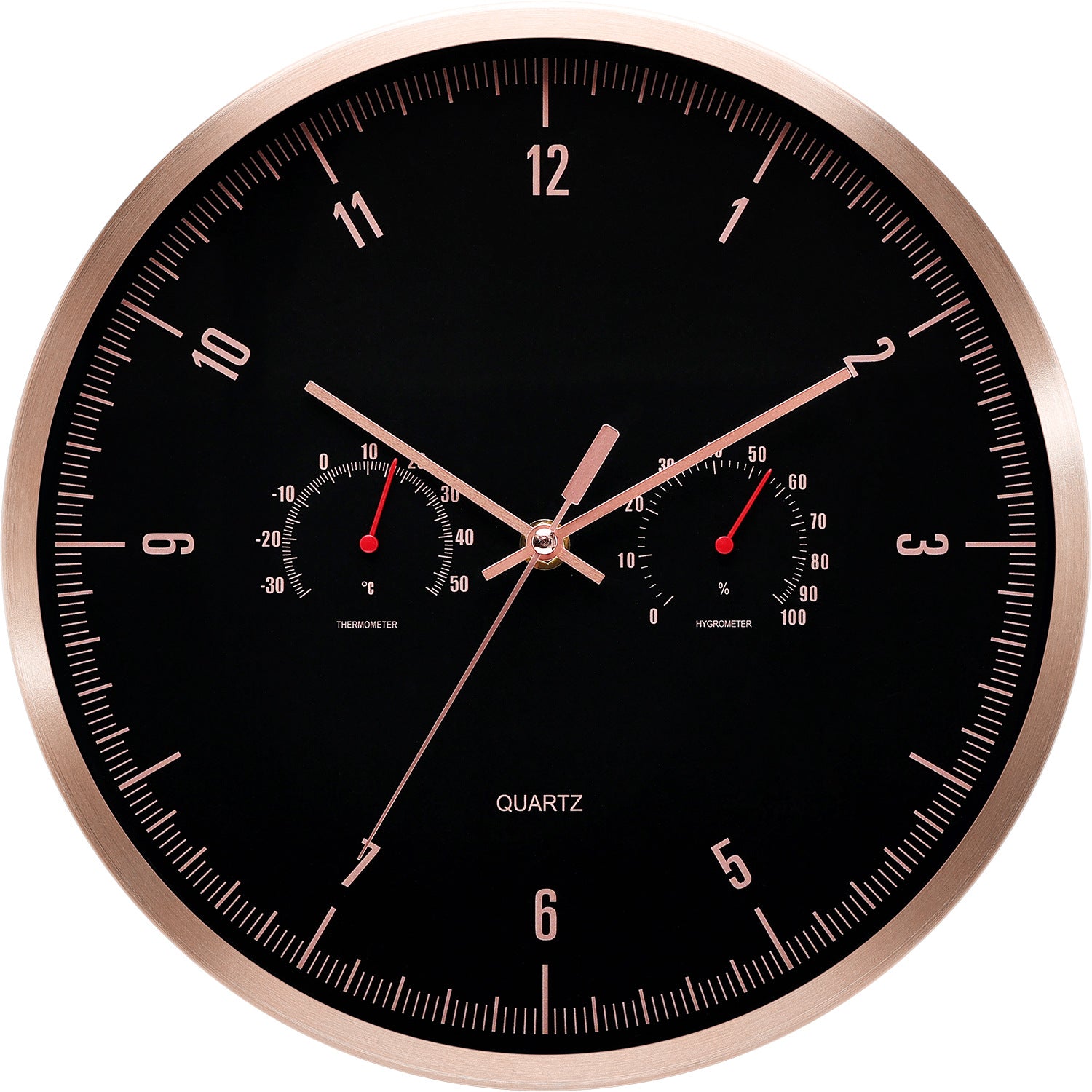 Unisex Wandklok met Thermometer en Hygrometer Modern Design 1