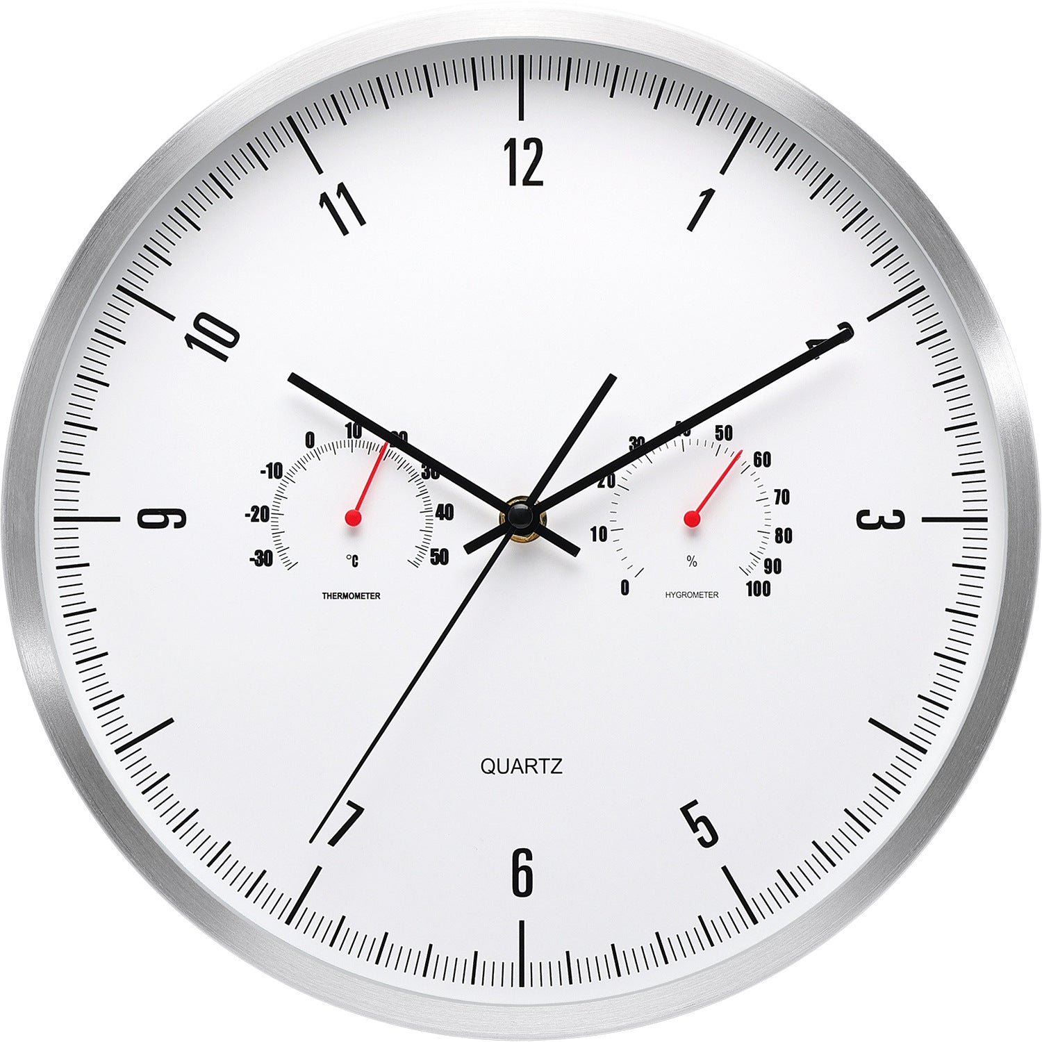 Unisex Wandklok met Thermometer en Hygrometer Modern Design 6