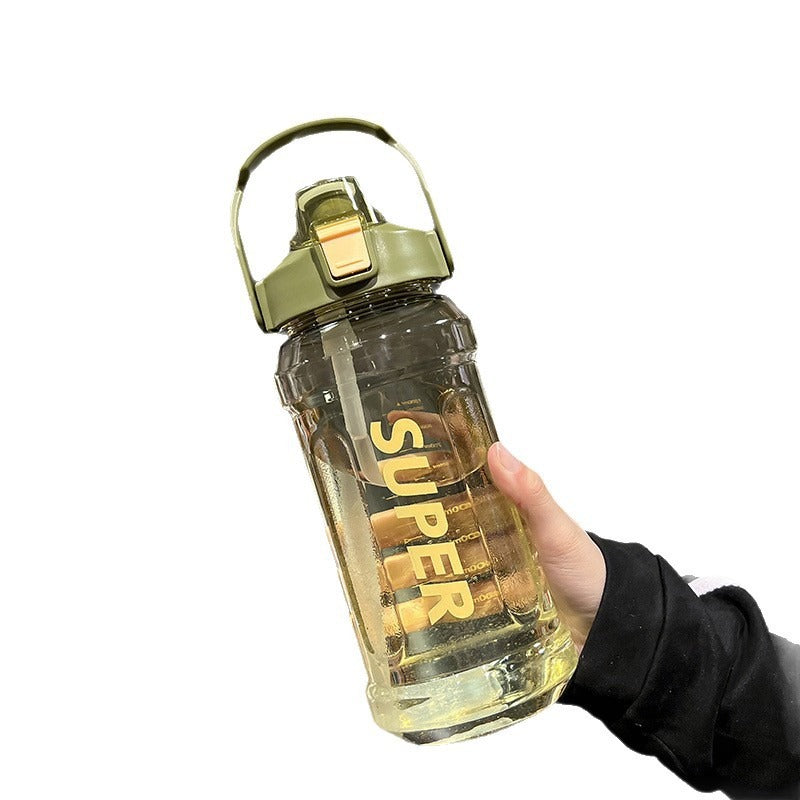 Unisex Waterfles Met Rietje 1 Liter Handvat Voor Sport En Activiteiten 5