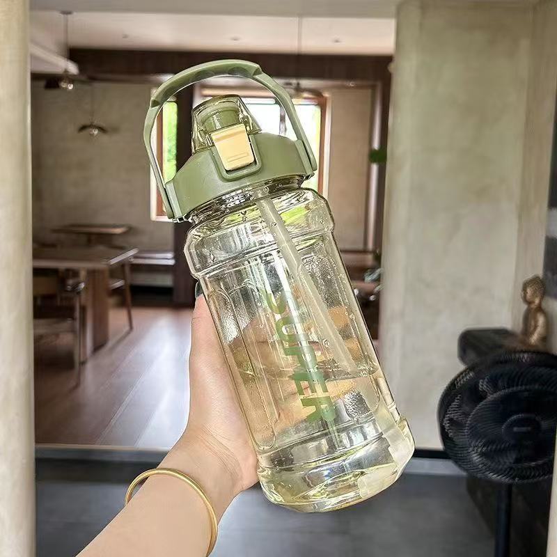 Unisex Waterfles Met Rietje 1 Liter Handvat Voor Sport En Activiteiten 6