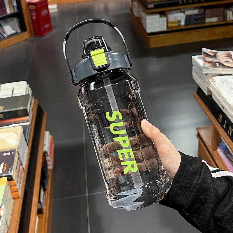 Unisex Waterfles Met Rietje 1 Liter Handvat Voor Sport En Activiteiten 7