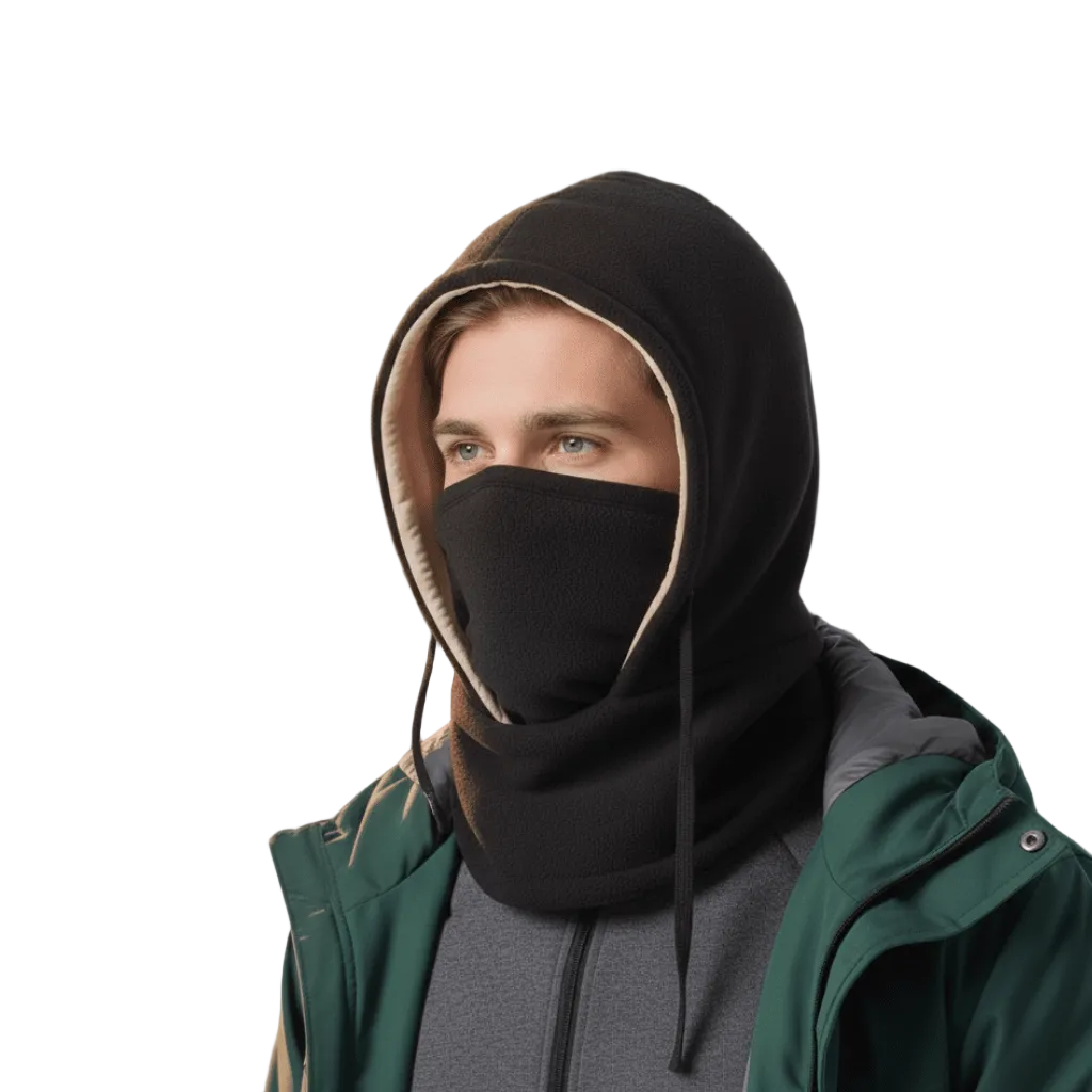 Unisex Wintermuts Winddicht met Afneembare Nekflap en Gelaatsscherm 0