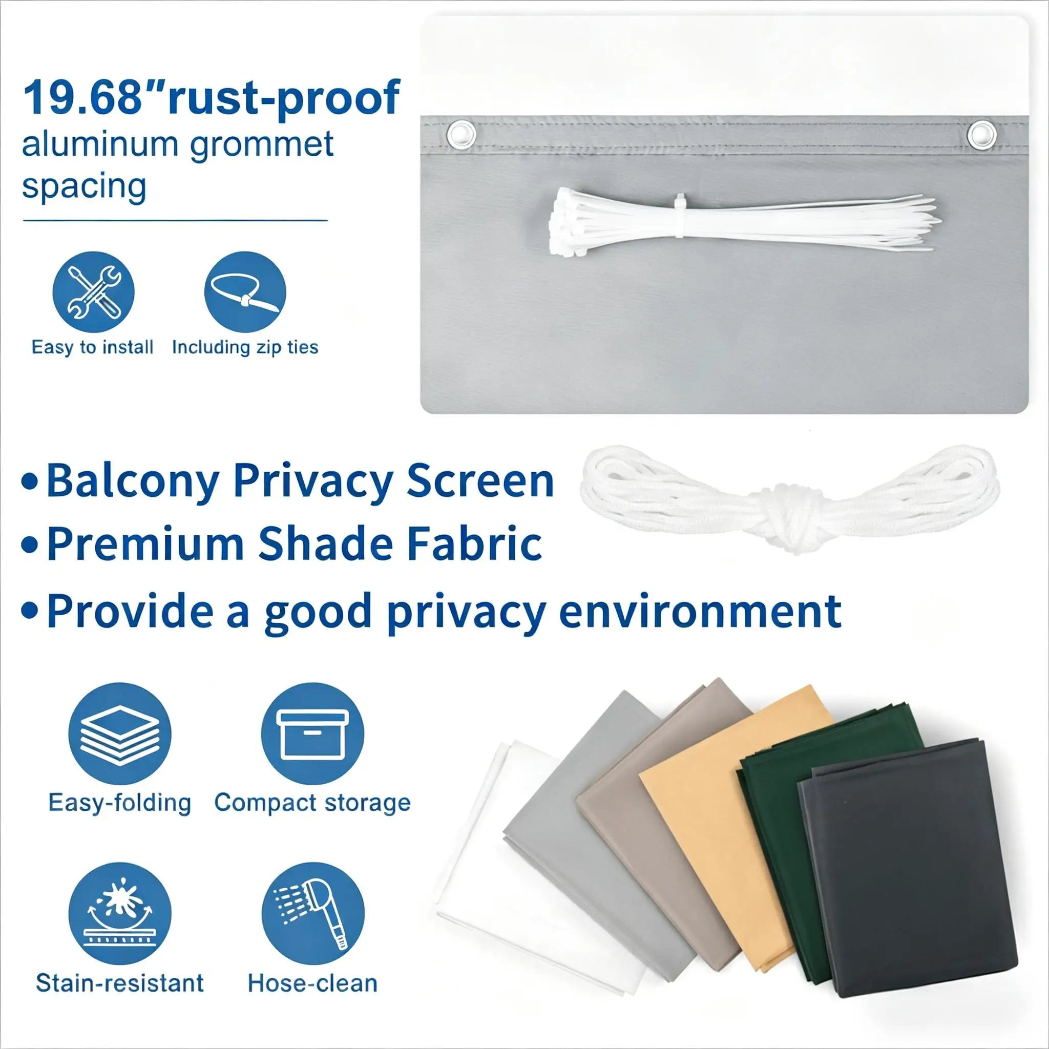 Unisex Zonwering Paneel Privacy Scherm Waterdicht Balkon Schaduwdoek 3