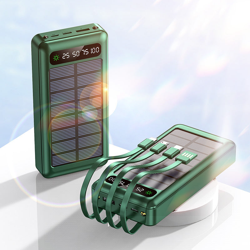 Universele Powerbank op Zonne-energie met Digitaal Vermogensdisplay en Multifunctionele Laadkabels 3