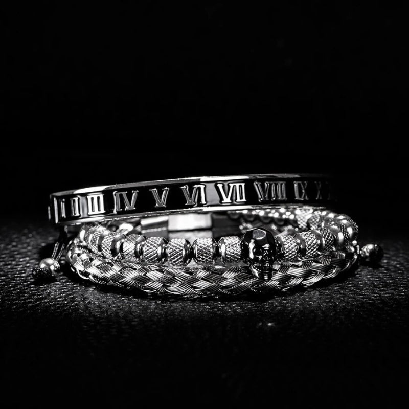 Armbandenset met Romeinse Cijfers voor Heren