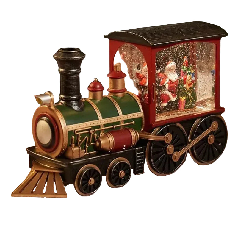 Verlichte Kersttrein met Sneeuweffect voor Kerstdecoratie 0