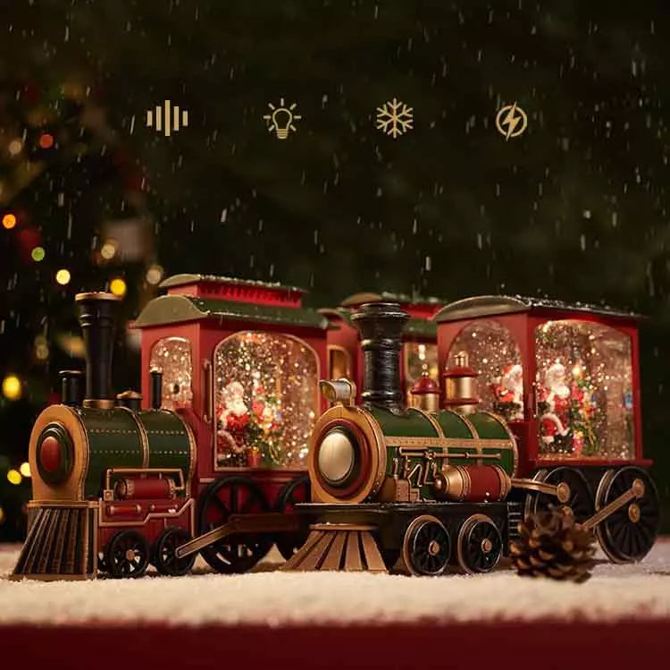 Verlichte Kersttrein met Sneeuweffect voor Kerstdecoratie 2