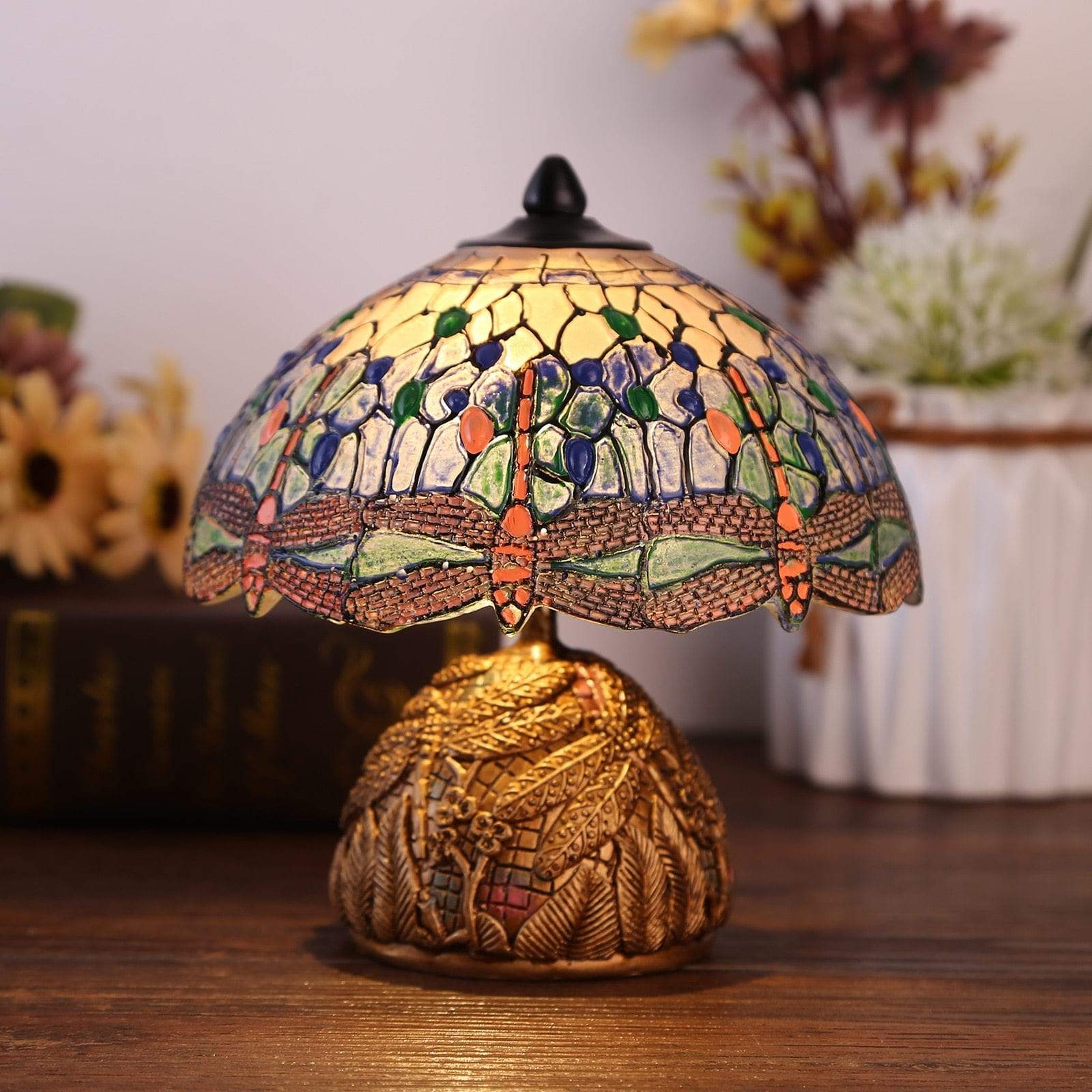 Vintage Hanglamp Met Libellen Ontwerp - Warm Wit LED Verlichting 0