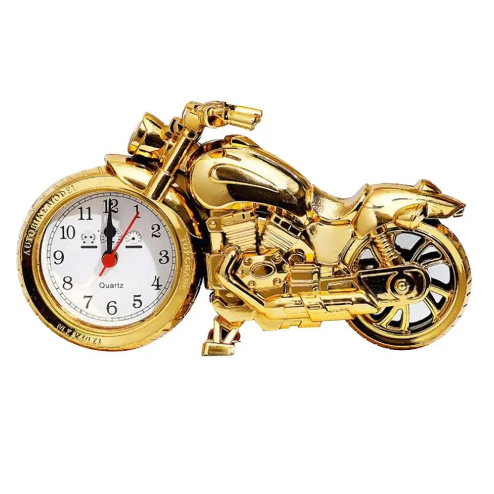 Vintage Motorfiets Wekker Met Antieke Bronzen Afwerking 0