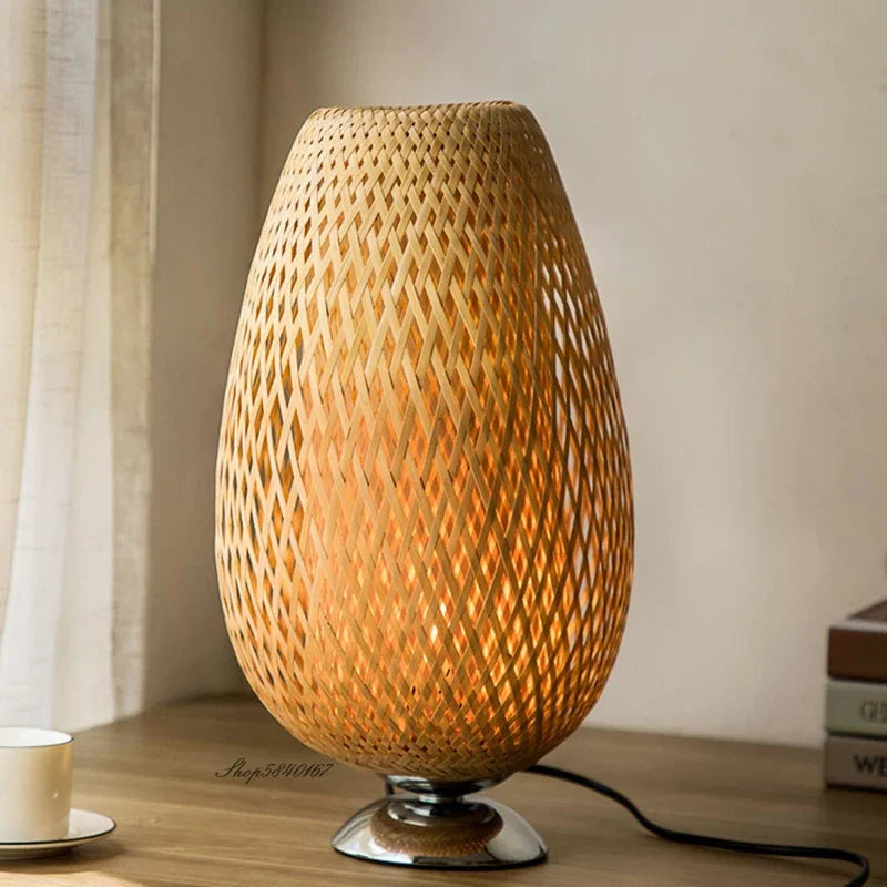 Vintage Tafellamp Bamboe voor Woonkamer en Slaapkamer 4