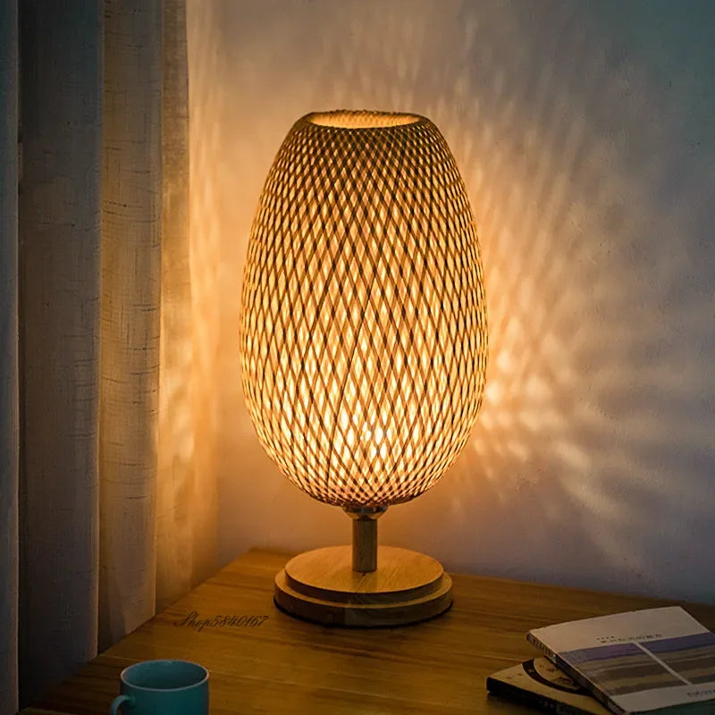 Vintage Tafellamp Bamboe voor Woonkamer en Slaapkamer 5
