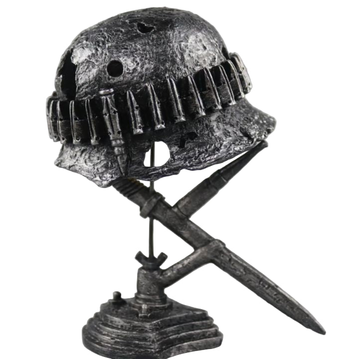 Vintage Tafellamp Helm Staal 0