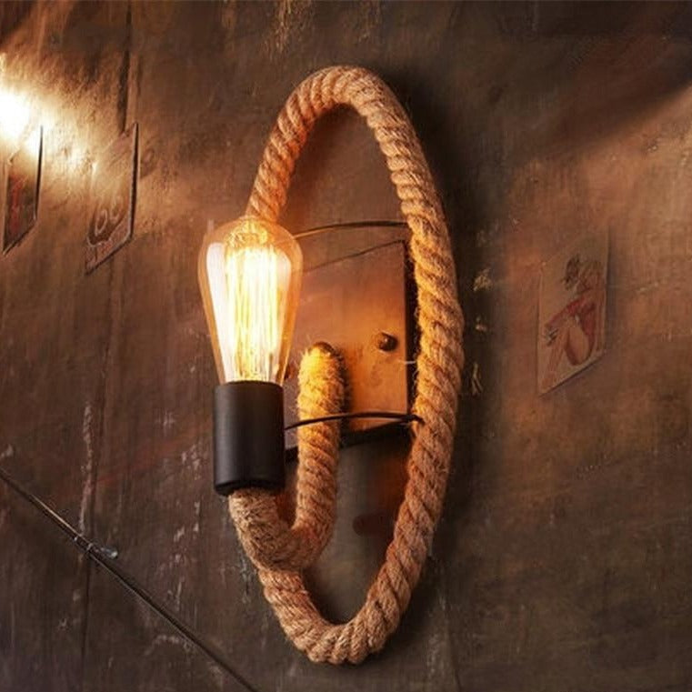 Vintage Wandlamp met Touw Design 1