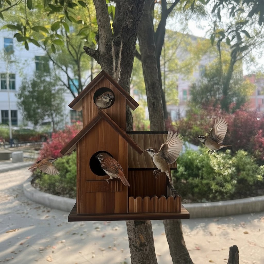 Vogelhuisje voor Buiten met Meerdere Nestkamers 5
