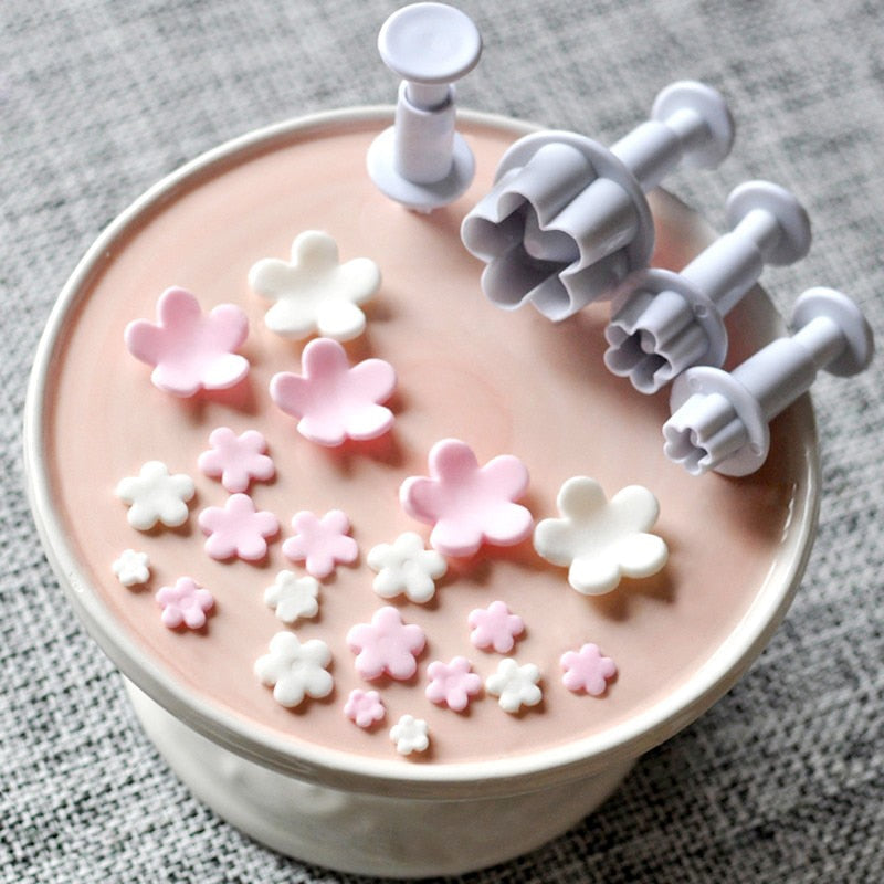Vrouwelijke Fondant Cutter Pruimenbloem Set van 4 Delen 0