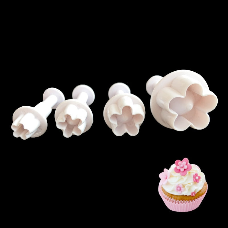 Vrouwelijke Fondant Cutter Pruimenbloem Set van 4 Delen 3