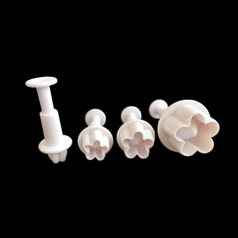 Vrouwelijke Fondant Cutter Pruimenbloem Set van 4 Delen 4