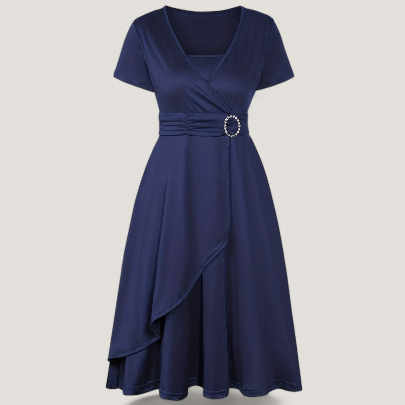 Vrouwen Asymmetrische Jurk met Strass 6