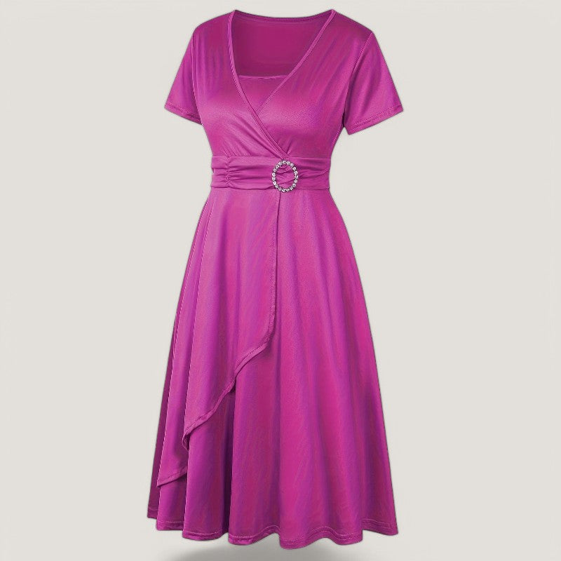Vrouwen Asymmetrische Jurk met Strass 7