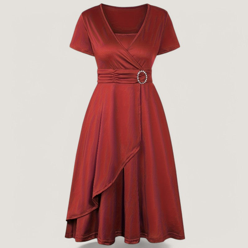 Vrouwen Asymmetrische Jurk met Strass 8