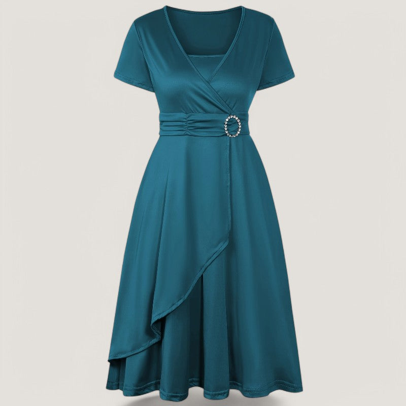 Vrouwen Asymmetrische Jurk met Strass 9