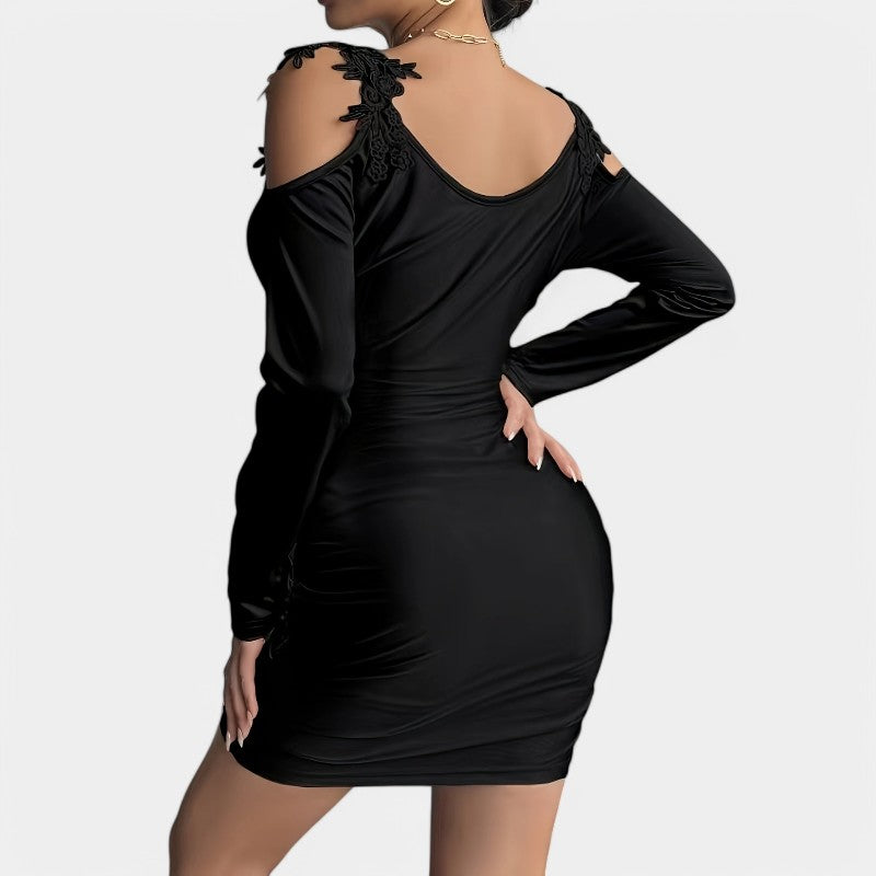 Vrouwen Bodycon Jurk Satijn Lange Mouwen 8
