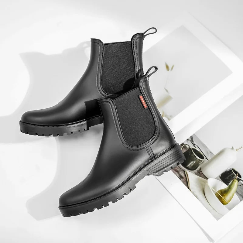 Vrouwen Chelsea Waterdichte Regenlaarzen met Antislip Rubberzool 5