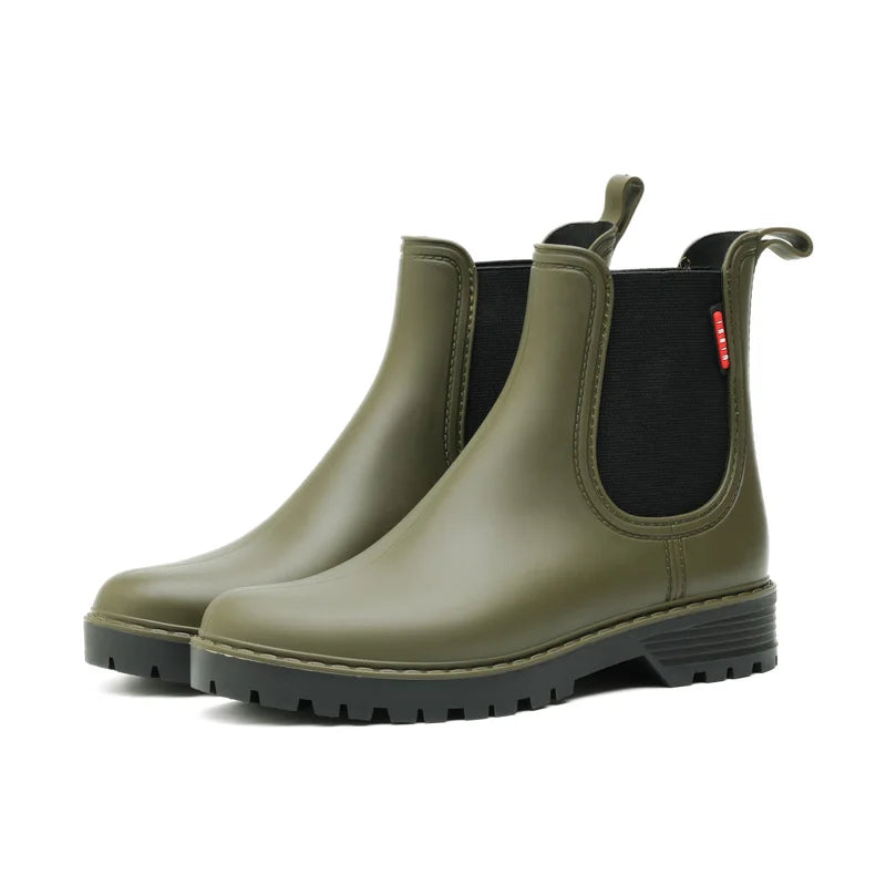 Vrouwen Chelsea Waterdichte Regenlaarzen met Antislip Rubberzool 6