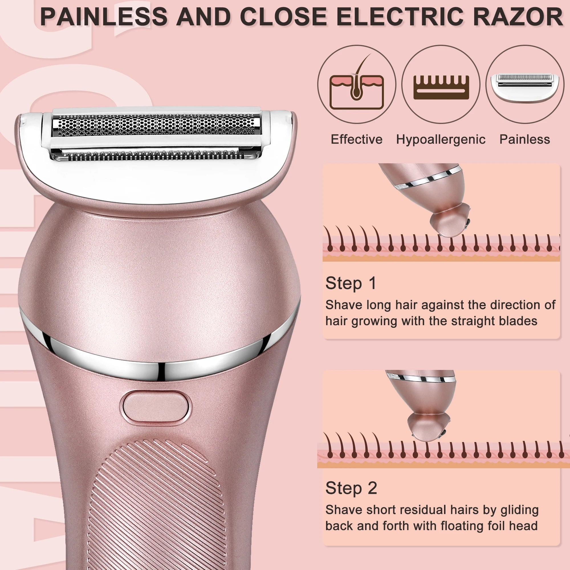 Vrouwen Elektrische Epilator 3-in-1 voor Benen en Bikinilijn 2
