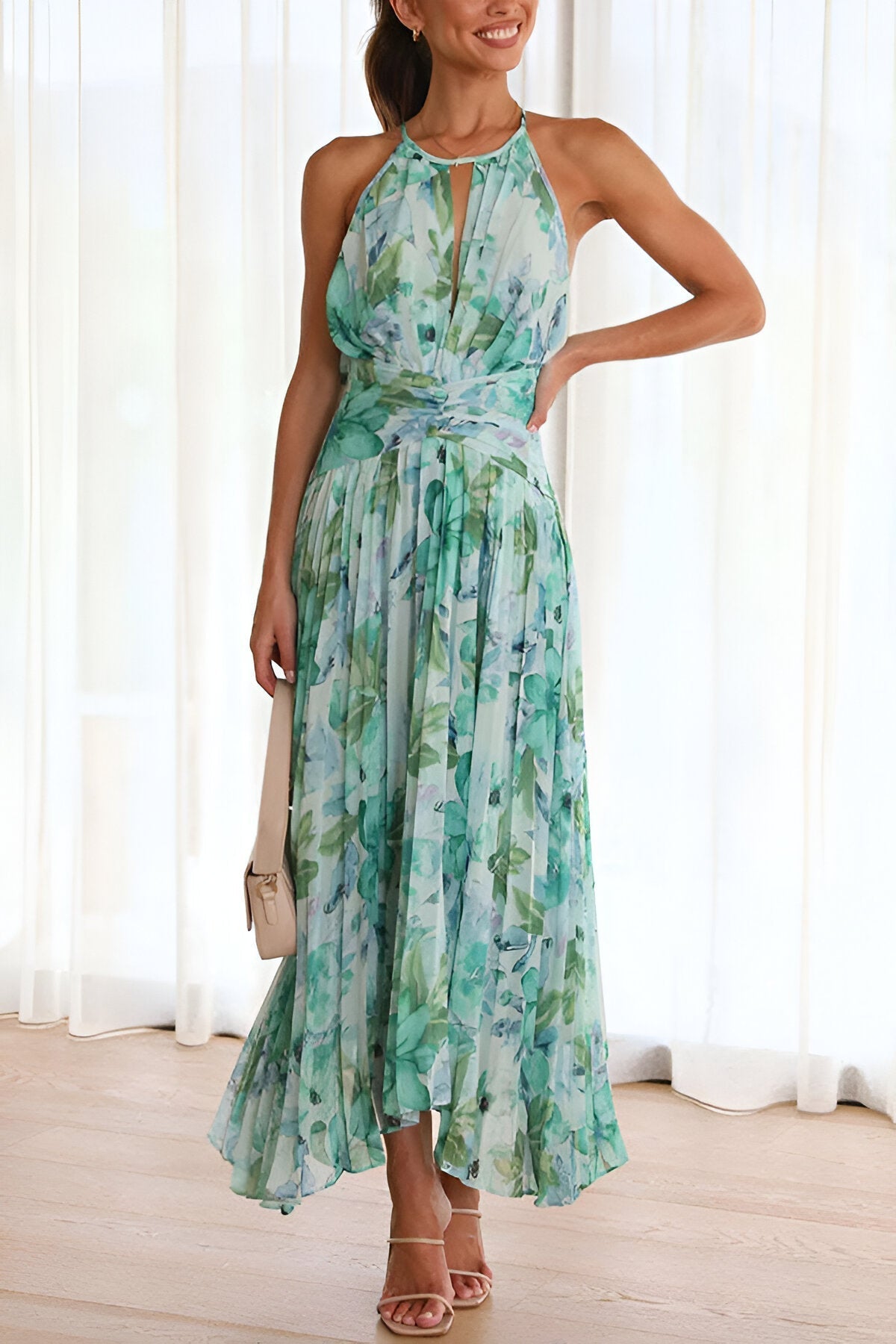 Vrouwen Floral Charm Jurk Elegante Stijl Zachte Stof 1