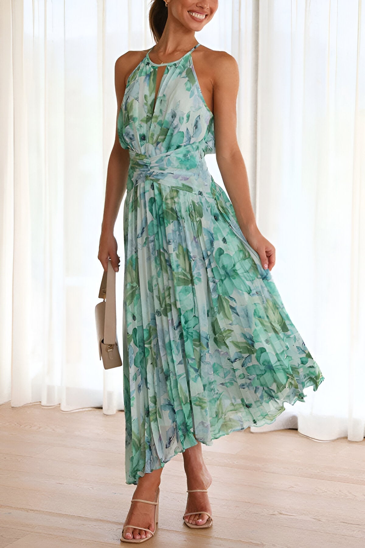 Vrouwen Floral Charm Jurk Elegante Stijl Zachte Stof 2