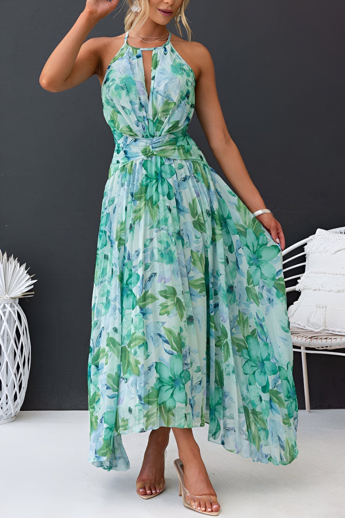 Vrouwen Floral Charm Jurk Elegante Stijl Zachte Stof 6